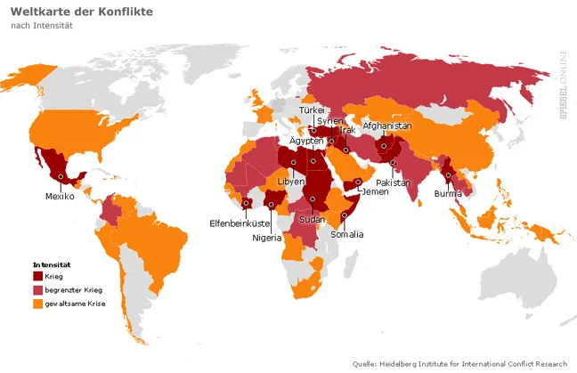 Weltkarte der Konflikte