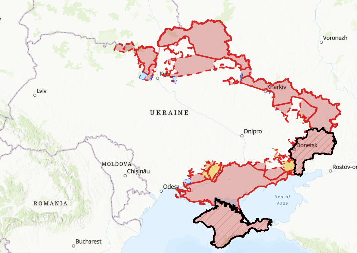 Screenshot of Ukraine Time-Lapse February-March 2022